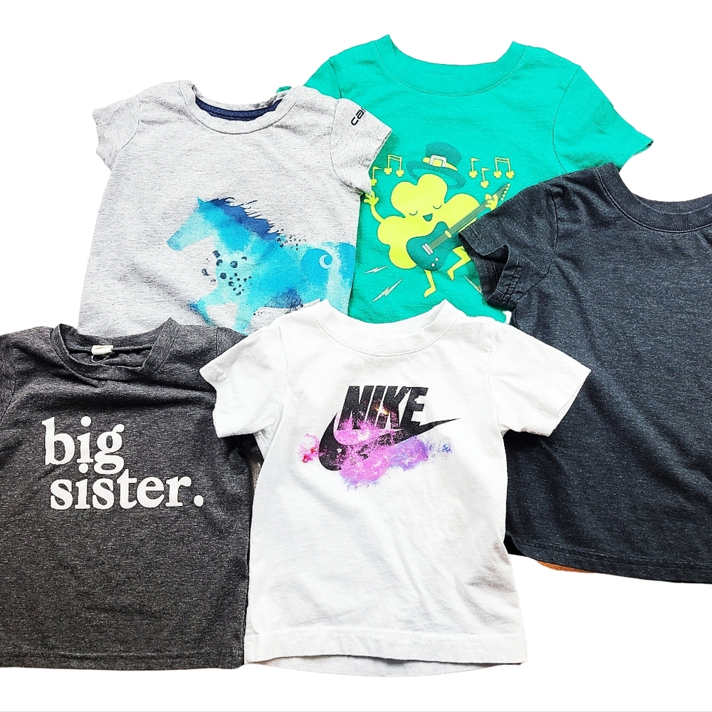 SET OF 5 GIRLS SHORT SLEEVED SHIRTS SIZE 2T
